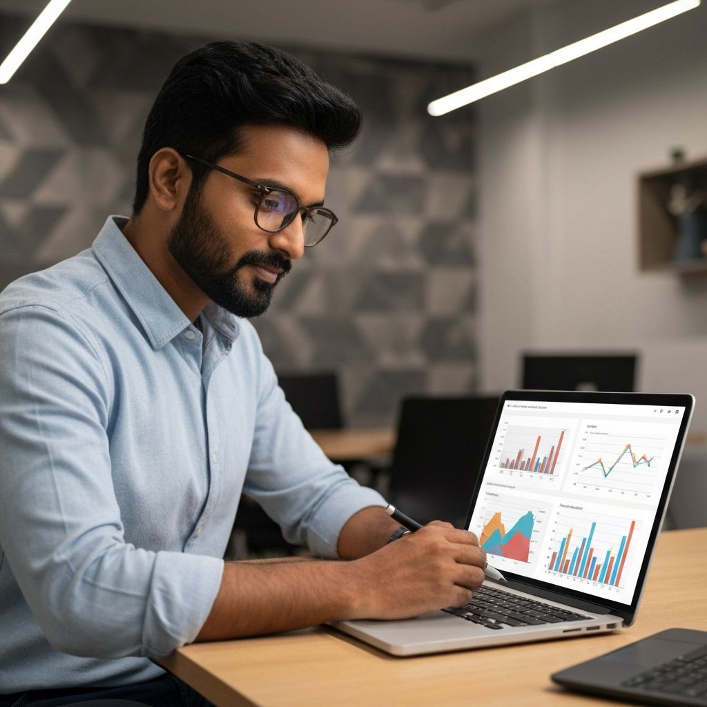 Empreendedor trabalhando em estratégia digital